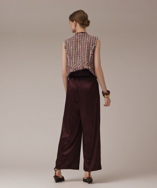 GRACE CONTINENTAL トリアセサテンワイドパンツ ブラウン