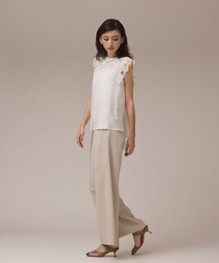 GRACE CONTINENTAL カラミタックワイドパンツ ベージュ