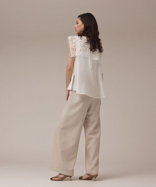 GRACE CONTINENTAL カラミタックワイドパンツ ベージュ