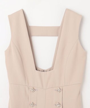 GRACE CONTINENTAL ビジュー釦サロペット ベージュ