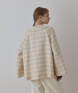 GRACE CONTINENTAL フレアスリーブツイードジャケット キナリ