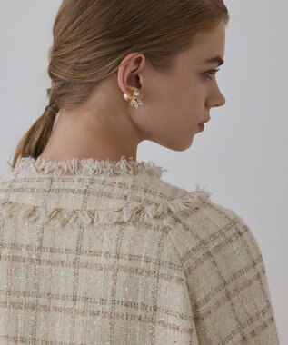 GRACE CONTINENTAL フレアスリーブツイードジャケット キナリ