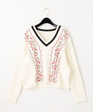 ケーブル刺繍ニットトップ / GRACE CONTINENTAL | GRACE CONTINENTAL