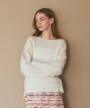 GRACE CONTINENTAL レーススリーブトップ キナリ