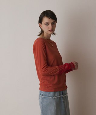 GRACE CONTINENTAL シアーアセテートカットトップ オレンジ