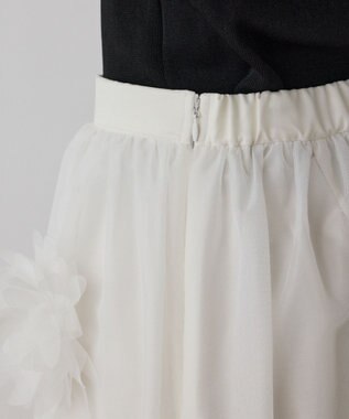 GRACE CONTINENTAL メッシュフラワースカート ホワイト