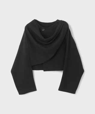GRACE CONTINENTAL ケープショートニットトップ ブラック