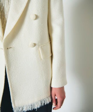 GRACE CONTINENTAL ツイードテーラージャケット ホワイト