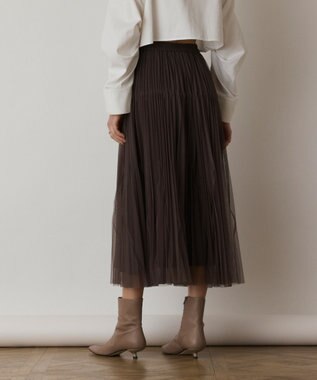 GRACE CONTINENTAL チュールマチプリーツスカート ブラウン