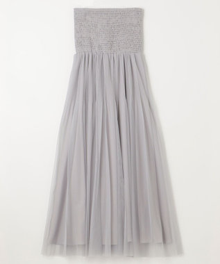 GRACE CONTINENTAL プリーツコンビベアワンピース グレー