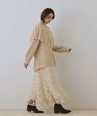 GRACE CONTINENTAL エンブロイダリーフレアスカート キナリ