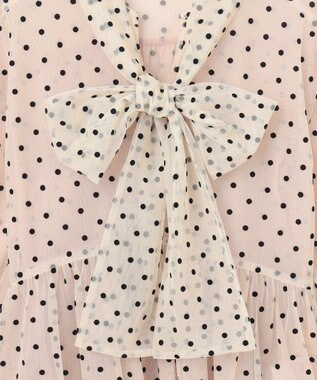 GRACE CONTINENTAL ドットフロッキーチュールトップ キナリ