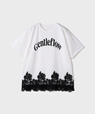 GRACE CONTINENTAL レースヘムロゴTシャツ ホワイト