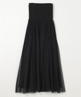 GRACE CONTINENTAL プリーツコンビベアワンピース ブラック