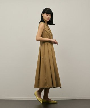 GRACE CONTINENTAL カシュクールタックフレアワンピース ベージュ