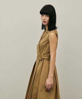 GRACE CONTINENTAL カシュクールタックフレアワンピース ベージュ