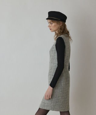 GRACE CONTINENTAL ツイードタイトワンピース ホワイト