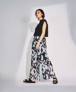 GRACE CONTINENTAL スラッシュニットトップ ブラック