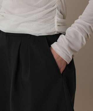 GRACE CONTINENTAL リネンライクショートパンツ ブラック