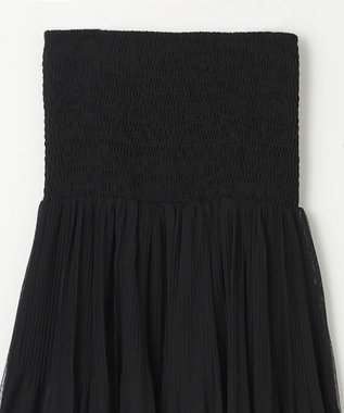 GRACE CONTINENTAL プリーツコンビベアワンピース ブラック