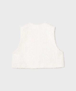 GRACE CONTINENTAL ツイードショートジレジャケット ホワイト