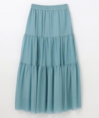 GRACE CONTINENTAL チュールティアードスカート ブルー