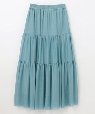 GRACE CONTINENTAL チュールティアードスカート ブルー