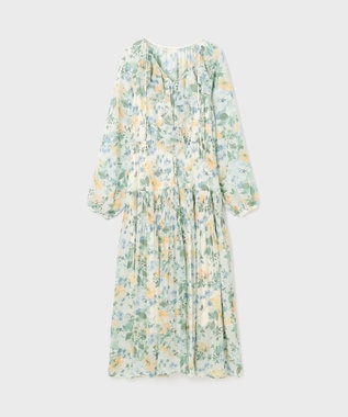 GRACE CONTINENTAL フラワープリントカフタンドレス キナリ