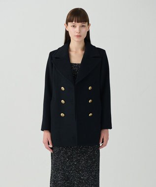 GRACE CONTINENTAL サイドスリットPコート ブラック