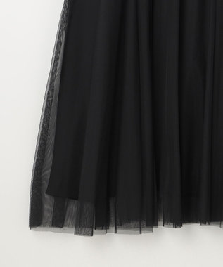 GRACE CONTINENTAL プリーツコンビベアワンピース ブラック