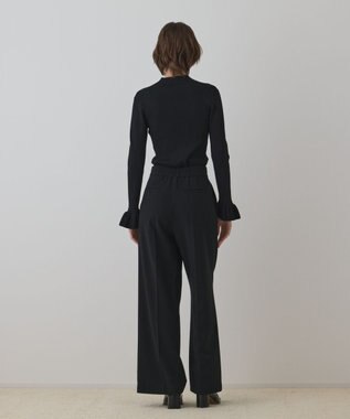 GRACE CONTINENTAL ラメリブニットトップ ブラック