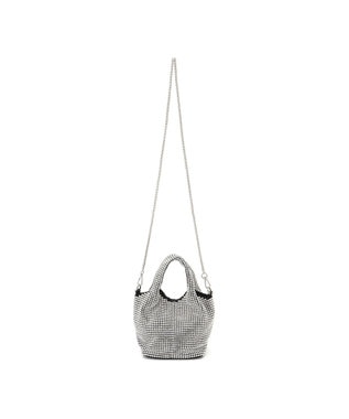 GRACE CONTINENTAL ラインストーンバッグ シルバー