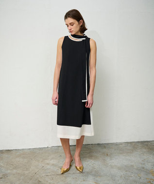 GRACE CONTINENTAL バイカラーフレームドレス ブラック