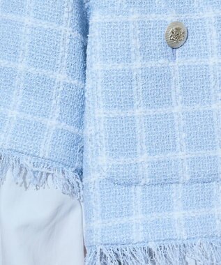 GRACE CONTINENTAL ハーフスリーブツイードジャケット ブルー