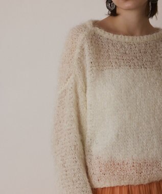 GRACE CONTINENTAL フィルムヤーンニットトップ ホワイト