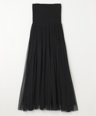 GRACE CONTINENTAL プリーツコンビベアワンピース ブラック