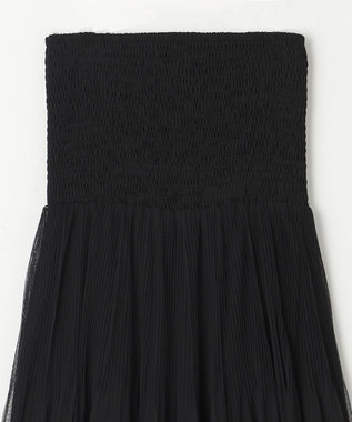 GRACE CONTINENTAL プリーツコンビベアワンピース ブラック