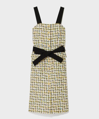 GRACE CONTINENTAL チュールヤーンツイードワンピース イエロー