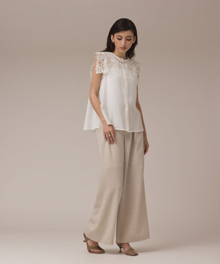 GRACE CONTINENTAL パターンレースカラーブラウス ホワイト