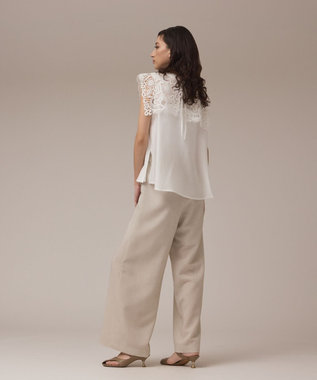 GRACE CONTINENTAL パターンレースカラーブラウス ホワイト