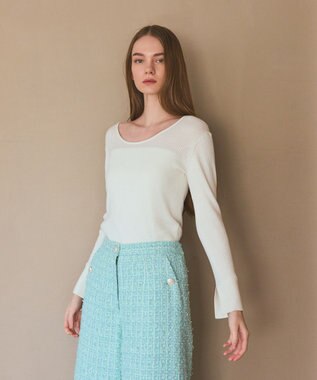 GRACE CONTINENTAL 綿カシミヤインナートップ ホワイト