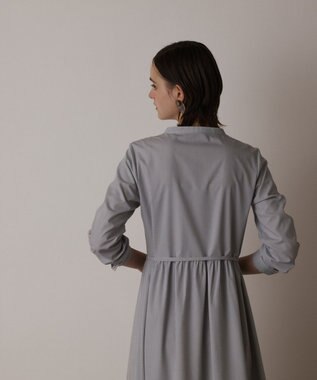 GRACE CONTINENTAL ストライプ刺繍ワンピース ブラック