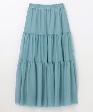 GRACE CONTINENTAL チュールティアードスカート ブルー