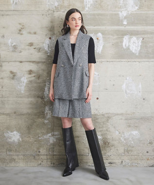 GRACE CONTINENTAL 千鳥ウールハーフパンツ ブラック