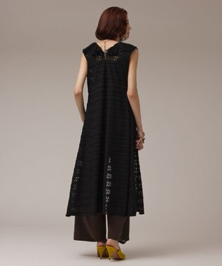 GRACE CONTINENTAL レースロングカーディガン ブラック