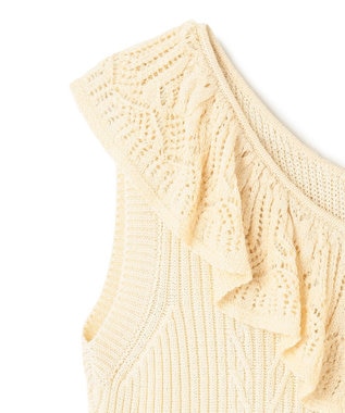 GRACE CONTINENTAL ミックスフリルニットトップ キナリ