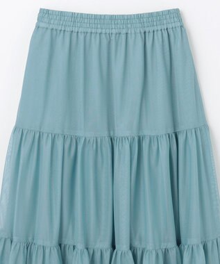 GRACE CONTINENTAL チュールティアードスカート ブルー
