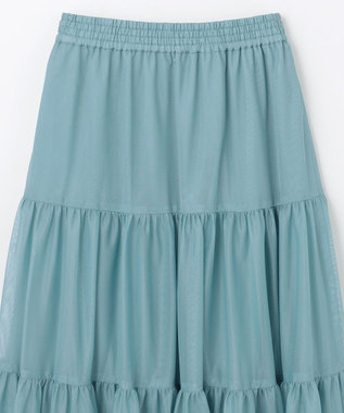 GRACE CONTINENTAL チュールティアードスカート ブルー
