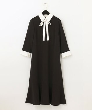 GRACE CONTINENTAL ダブルクロスドレス バイカラー