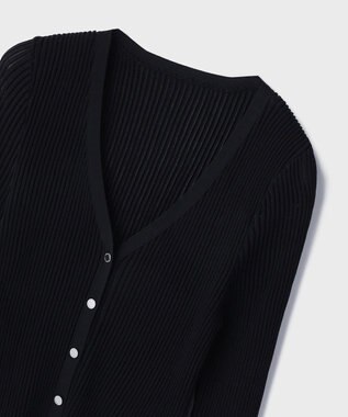 GRACE CONTINENTAL シアーフリルニットカーディガン ブラック